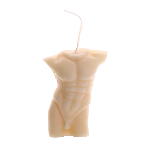 Baoblaze Cuerpo masculino desnudo 3D Vela de soja Busto de hombre moderno Aromaterapia Velas de cera perfumadas Relajación Sala de estar Hogar Fiesta de - Piel