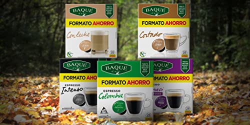 BAQUÉ CAFÉ S - Varanasi Formato Ahorro Cápsulas Compatibles Con Dolce Gusto (pack De 4*26 = 104 Cápsulas), 728 Gramo