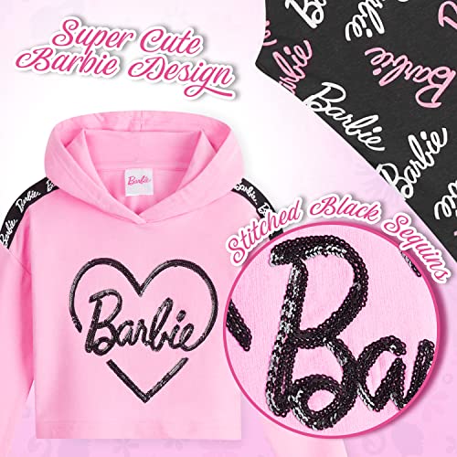 Barbie Chandal Niña, Ropa Niña de Algodon, Set de Sudadera con Capucha y Leggins Niña, Sudadera Niña Rosa, Regalos para Niñas y Adolescentes 4-14 Años (Multicolor, 5-6 Años)