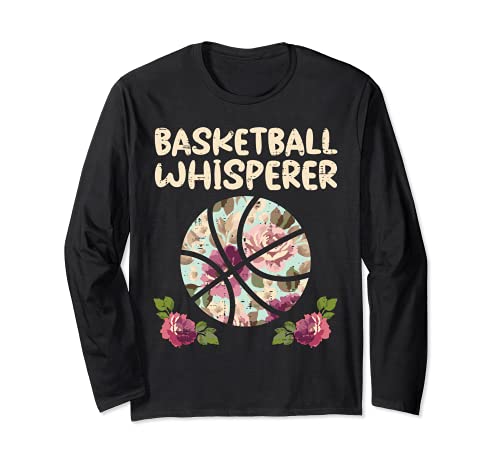 Basketball Whisperer Flowers Baller Player Coach Women Girls Manga Larga
