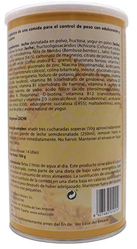 Batido en polvo, sabor a Yogur con Piña. Rico en proteínas, excelente como sustituto alimenticio, saciante, controla el peso y ayuda a quemar grasa, con café verde sin cafeína, adelgazante