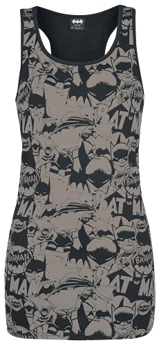 Batman Bat Signal Mujer Camiseta Negro S, 95% Viscosa, 5% elastán, Ancho