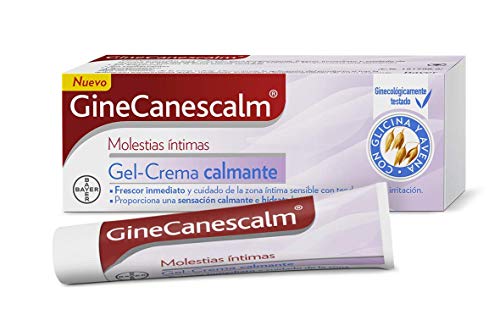 Bayer GineCanescalm Molestias Íntimas Gel-Crema Calmante, una Ayuda para Aliviar la Irritación Vulvar e Hidratar la Zona Íntima, Frescor Inmediato, Sensación Calmante, 15 g