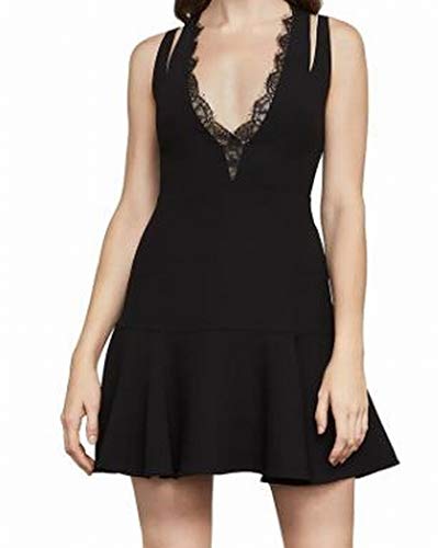 BCBGMax Azria Women's Alai Lace-Trimmed Dress, Black, 4