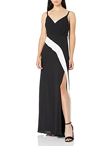 BCBGMax Azria Women's Florence Woven Evening Dress, Black/Combo, 6