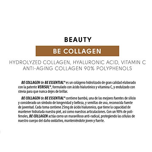 Be Collagen - collageno hydrolyzed, acido hialurónico y Vitamina C. Anti-edad. Sabor Fresa