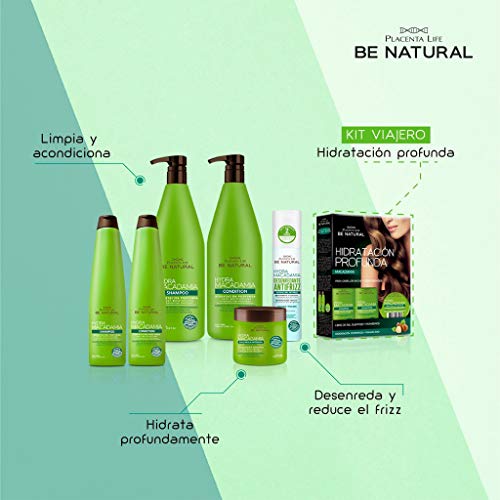 Be Natural Hydra Macadamia, Acondicionador para Cabellos Secos y Deshidratados, Translúcido, 1 Litro