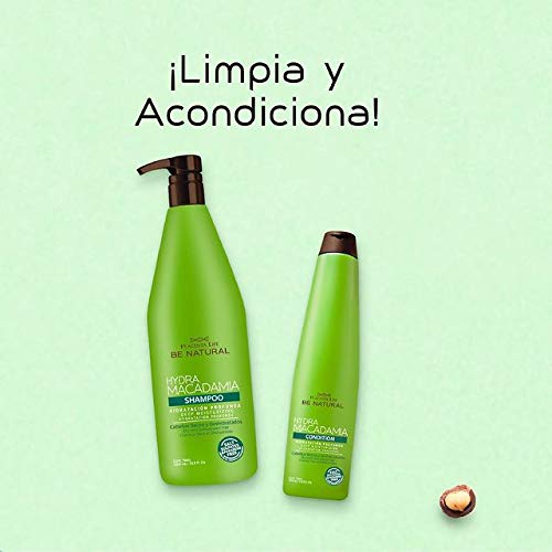 Be Natural Hydra Macadamia, Acondicionador para Cabellos Secos y Deshidratados, Translúcido, 1 Litro