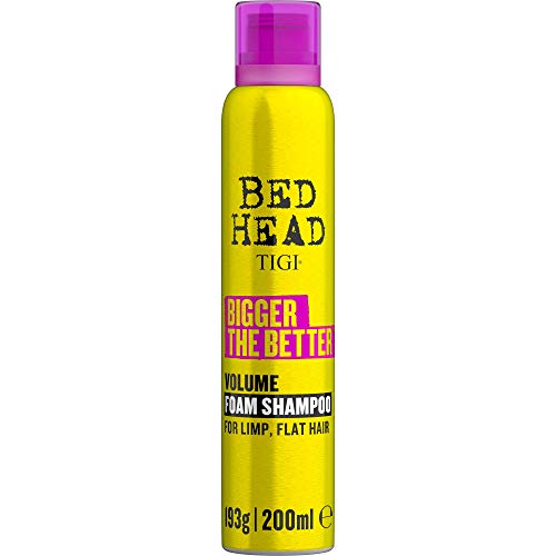 BED HEAD by TIGI - Bigger The Better, Champú de espuma voluminizador para cabello fino, 200 ml