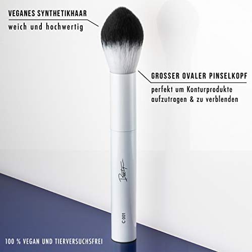 BEETIQUE® Contouring Brush - C001 - Pincel para contouring vegano para aplicar y difuminar el contorno de polvo, pincel de cosmética/brocha facial con pelo sintético denso. 1 unidad