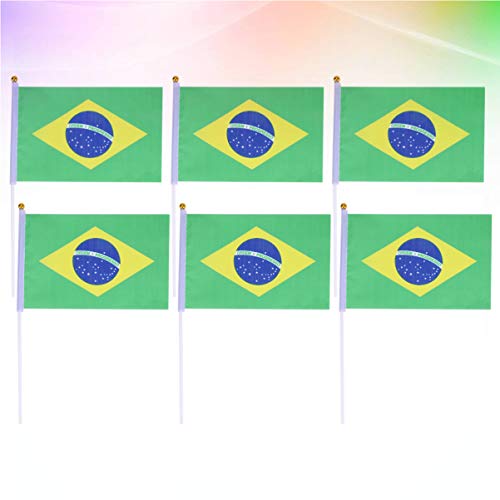 BESPORTBLE 20 Piezas Mini Banderas Nacionales Ronda Superior Banderas de Países Internacionales Pequeño Palo Bandera de Bandera de Brasil para Eventos Deportivos Olímpico