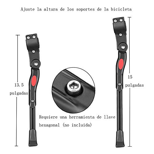 Bestgle Caballetes para Bicicletas,Aluminio Soporte Ajustable del Retroceso para Bicicleta Soporte de pie Universal de Carretera per Bicicleta de montaña 22"- 27"(Negro)