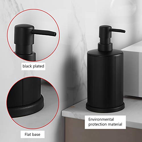 bgl Dispensador de jabón de mano, dispensador de jabón de aluminio independiente, botella de 499 ml, resistente al óxido para baño y cocina (negro+blanco)