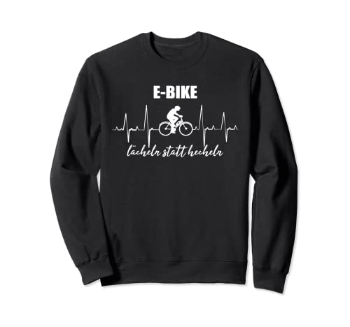 Bicicleta eléctrica eléctrica con latido del corazón sonrisa en lugar de chacalear. Sudadera