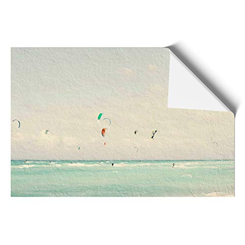 Big Box Art Póster de Kite Surfers in South Beach Miami sin marco, A2 (59,4 x 42 cm), gris, gris