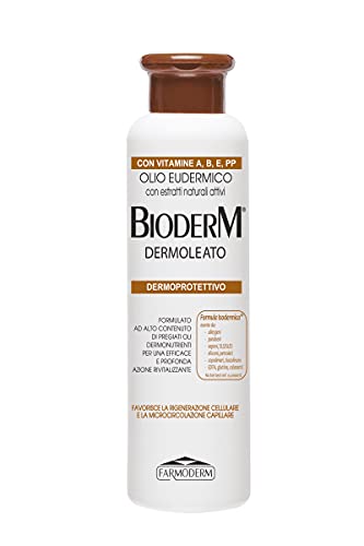 BIODERM BIODERMOCOSMETICI Dermoleato - Aceite Corporal - Aceite Hidratante y Revitalizante para el Tratamiento de Cicatrices, Estrias, Piel Seca y Sensible - Ideal Para Masajes Relajantes - 250 ml