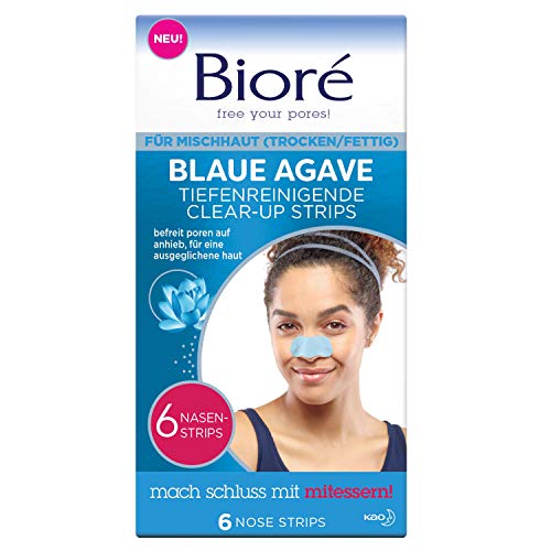 Bioré Clear Up - Tiras limpiadoras para la nariz (100 g), color azul