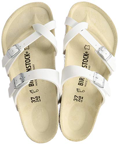 Birkenstock Mayari Birko-Flor, Sandalias de Dedo Mujer, Blanco (Weiß), 41 (normal)