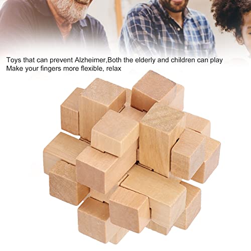 Bloqueo de Rompecabezas de Madera Interlocking 3D Prevenir Alzheimer Pequeño Brain Teaser Toy, Mind Game Desbloquear Interlock Puzzle Hand IQ Challenge Toys Party Favor Regalos para Niños Adultos Toda