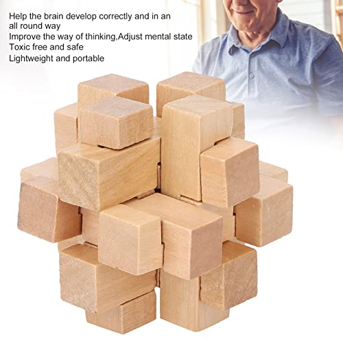 Bloqueo de Rompecabezas de Madera Interlocking 3D Prevenir Alzheimer Pequeño Brain Teaser Toy, Mind Game Desbloquear Interlock Puzzle Hand IQ Challenge Toys Party Favor Regalos para Niños Adultos Toda