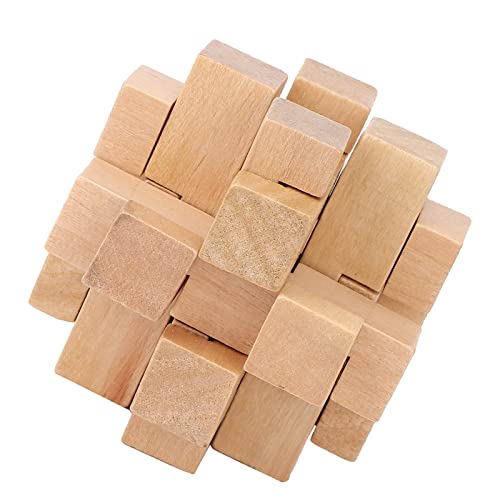 Bloqueo de Rompecabezas de Madera Interlocking 3D Prevenir Alzheimer Pequeño Brain Teaser Toy, Mind Game Desbloquear Interlock Puzzle Hand IQ Challenge Toys Party Favor Regalos para Niños Adultos Toda