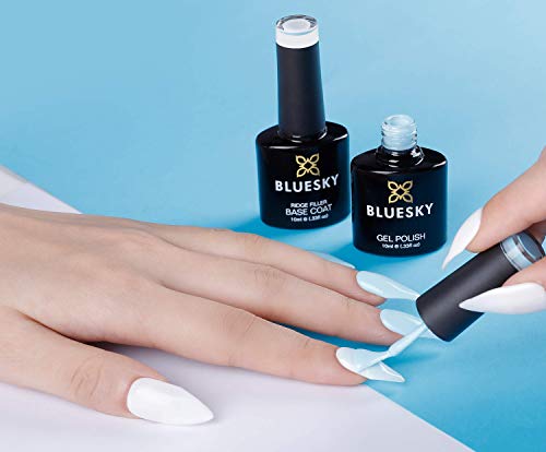 BLUESKY Ridge Filler Base Coat, MB10, blanco, esmalte de uñas en gel, 10 ml