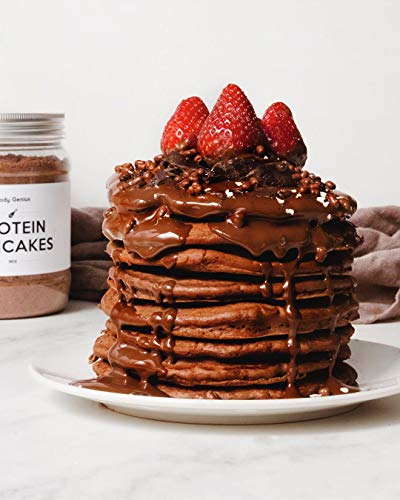 BODY GENIUS Protein Pancakes (Chocolate). 400g. Tortitas Proteicas Sin Azúcar Añadido. Con Proteína Whey Isolate y Harina de Avena. Hecho en España.