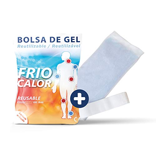 Bolsa de Gel Frío-Calor reutilizable 13x18 cm + Funda con velcro, Fabricado en España