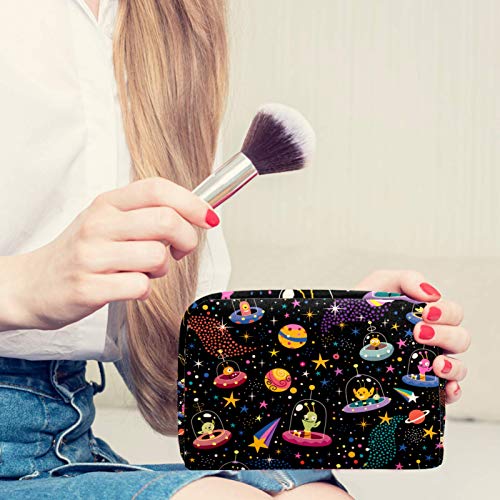 Bolsa de Maquillaje Organizador Small CosmeticBagsforWomen Neceser de Viaje Neceser Estuche de Maquillaje Monedero Bolso Extraterrestre