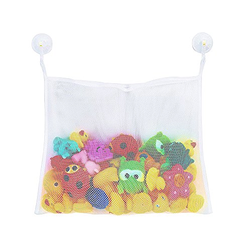 Bolsa de Red Multiusos - Organizador de Juguetes - Para cuarto de baño - Dos Ventosas Incluidas (Cada una soporta 3kg)