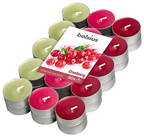 Bolsius Multicolor Tealight Profumate 240 Surtidos, cera, orquídea, vainilla, lavanda, arándano, 8 paquetes de 30 unidades, 4 h