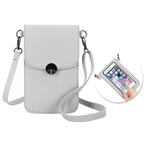 Bolsos Mujer Bandolera Tipo Bandolera de Piel sintética con Correa y Pantalla Transparente. Su Ventana Funciona Tanto para iPhone y Android. Bolso pequeño para teléfono.Regalo del Día de la Mujer