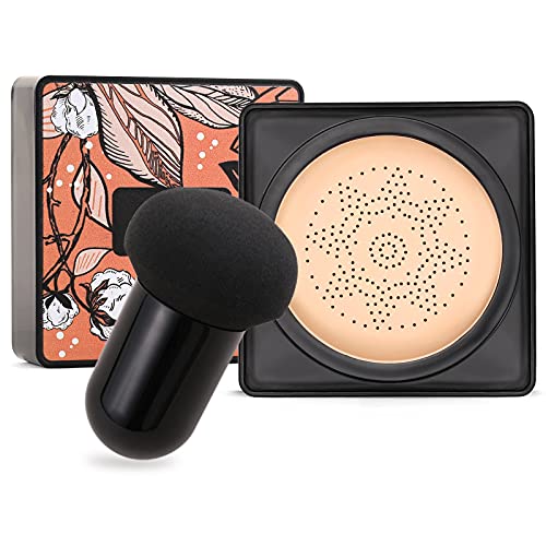 Boobeen - Cojín de aire de cabeza de hongo de base - Base de maquillaje CC Cream Corrector natural Maquillaje desnudo duradero - Pigmento iluminador BB Cream Foundation Uniforme de tono de piel