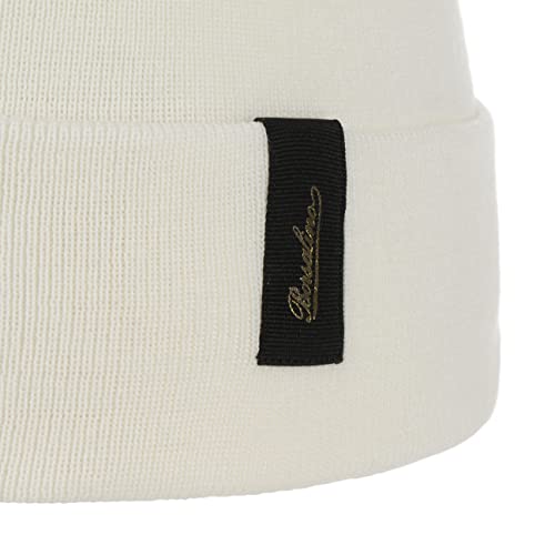 Borsalino Gorro Beanie Street Mujer/Hombre - Made in Italy de Invierno Lana con Vuelta otoño/Invierno - Talla única Blanco Crema