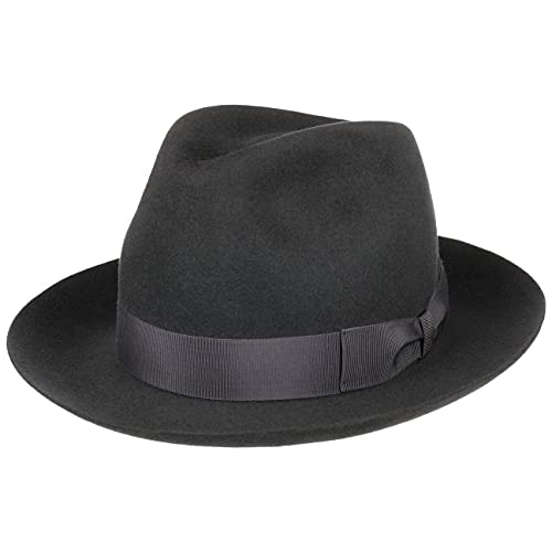 Borsalino Sombrero Fedora 50 Gramos by Sombreros de fieltrosombrero Hombre (61 cm - Gris Oscuro)