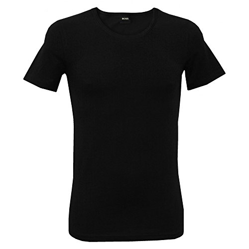 BOSS T-Shirt RN 2p Co/El-50325407 Camiseta, Negro (Black 001), L (Pack de 2) para Hombre