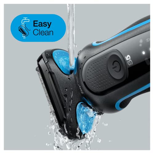 Braun Series 5 Afeitadora Eléctrica y Depiladora Corporal Hombre, Máquina de Afeitar Barba, Recortadora de Precisión y Tecnología Easy Clean, Base de Carga, Recargable, Inalámbrica, 50-B4650 CS, Azul