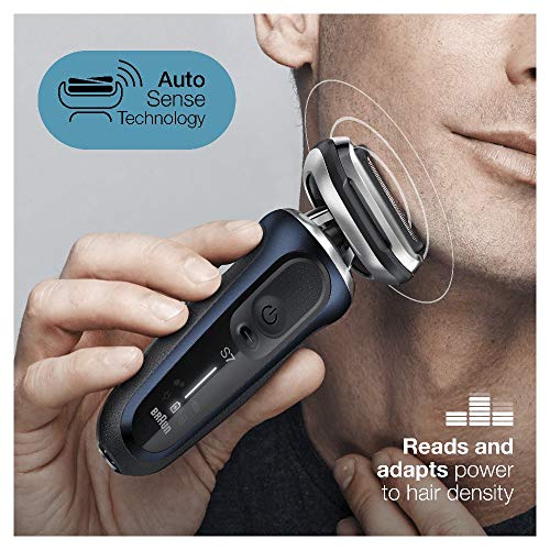 Braun Series 7 Afeitadora Eléctrica Hombre, Máquina de Afeitar Barba con Recortadora de Precisión y Tecnología AutoSense para Uso en Seco y en Mojado, Recargable, Inalámbrica, 70-B1200 S, Azul