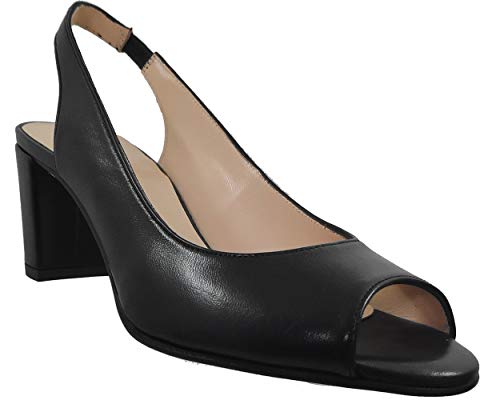 Brenda Zaro - Sandalias de Vestir de Piel Lisa Mujer, Negro (Negro (Negro)), 37 EU