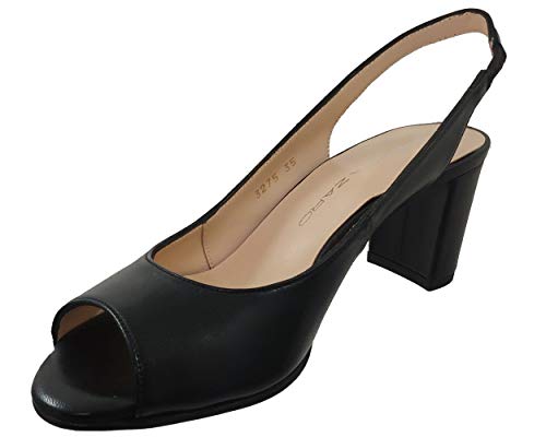 Brenda Zaro - Sandalias de Vestir de Piel Lisa Mujer, Negro (Negro (Negro)), 37 EU