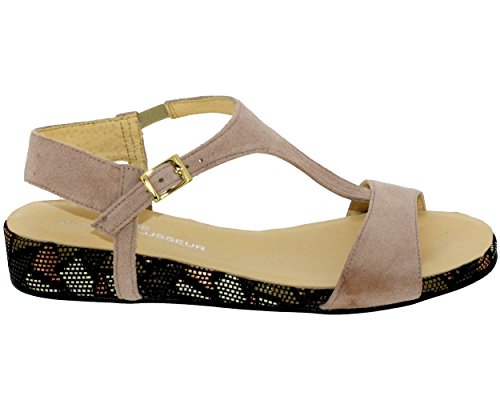 Brenda Zaro - Sandalias de Vestir de Terciopelo Mujer, Beige (beige), 36 EU