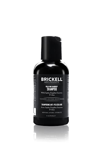 Brickell Men's Champú anticaspa para hombres, natural y orgánico, calma y elimina la caspa con Ziziphus Joazeiro, aloe y aceite de jojoba