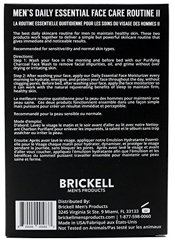 Brickell Men's Products – Rutina Esencial de Cuidado Facial Diario II – Gel Limpiador Facial e Hidratante Facial - Natural y Orgánico