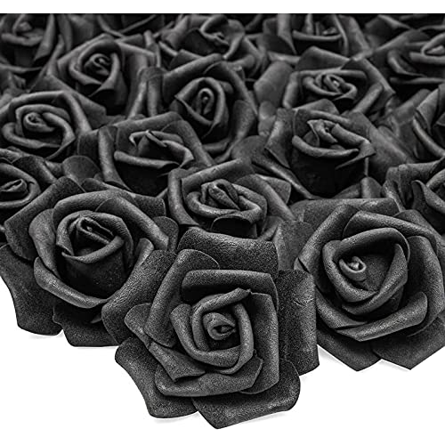 Bright Creations Flores artificiales para decoración (negro, 100 unidades)