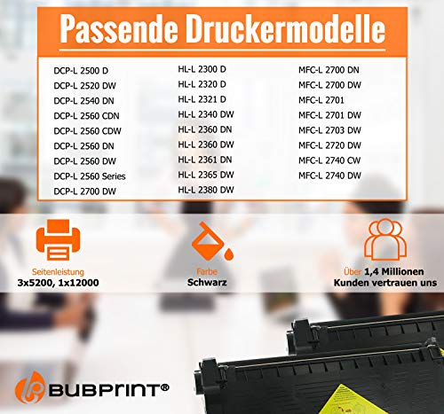 Bubprint 2 Cartucho Tóner y Tambor Compatible para Brother TN-2320 DR-2300 para DCP-L2500D DCP-L2520DW DCP-L2540DN DCP-L2560DW HL-L2300D HL-L2340DW HL-L2360DN HL-L2365DW MFC-L2700DN MFC-L2700DW