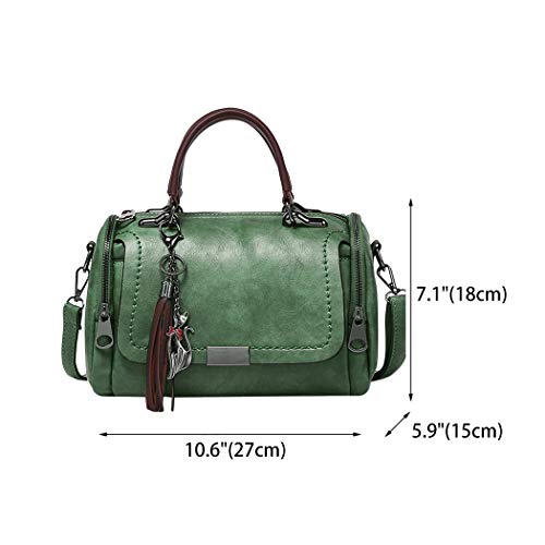 BUKESIYI Mujer Bolsos Bandolera Vestir Casual Bolsos de Mano Convertible PU Cuero Piel CCES77152 Verde