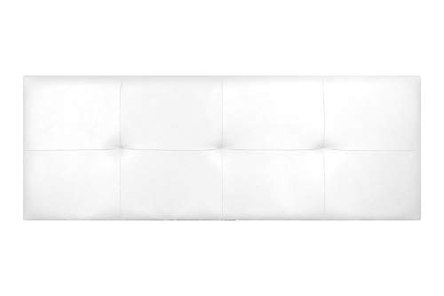 Cabecero de Cama Modelo CÁCERES tapizado en Polipiel Azahar.para Cama de 180 (Medidas 190x50x5).Color Blanco.Pro Elite.