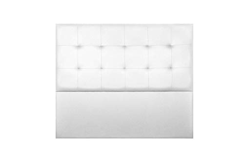 Cabecero de Cama Modelo Nairobi, tapizado en Polipiel Azahar. Pro Elite. (para Cama de 135 (145x120x8) en Color Blanco)