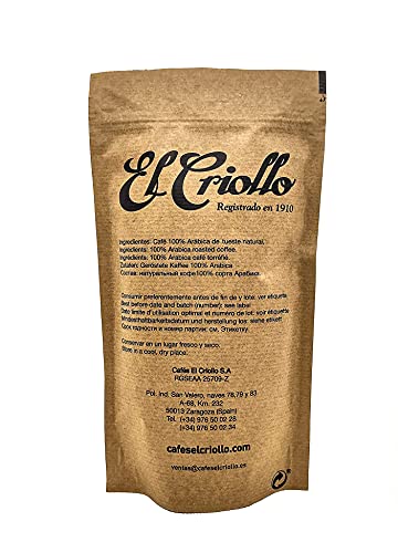 Café Descafeinado al Agua EN GRANO - El Criollo® | Café Gourmet 100% Arábica y Tueste Natural | Pack de 4x250 gr (1kg)