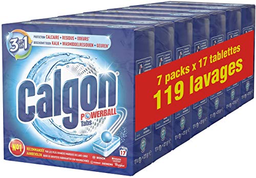 Calgon Tablets 2 en 1 antical para el Lavadoras 7 x 17 – 119 Tablets